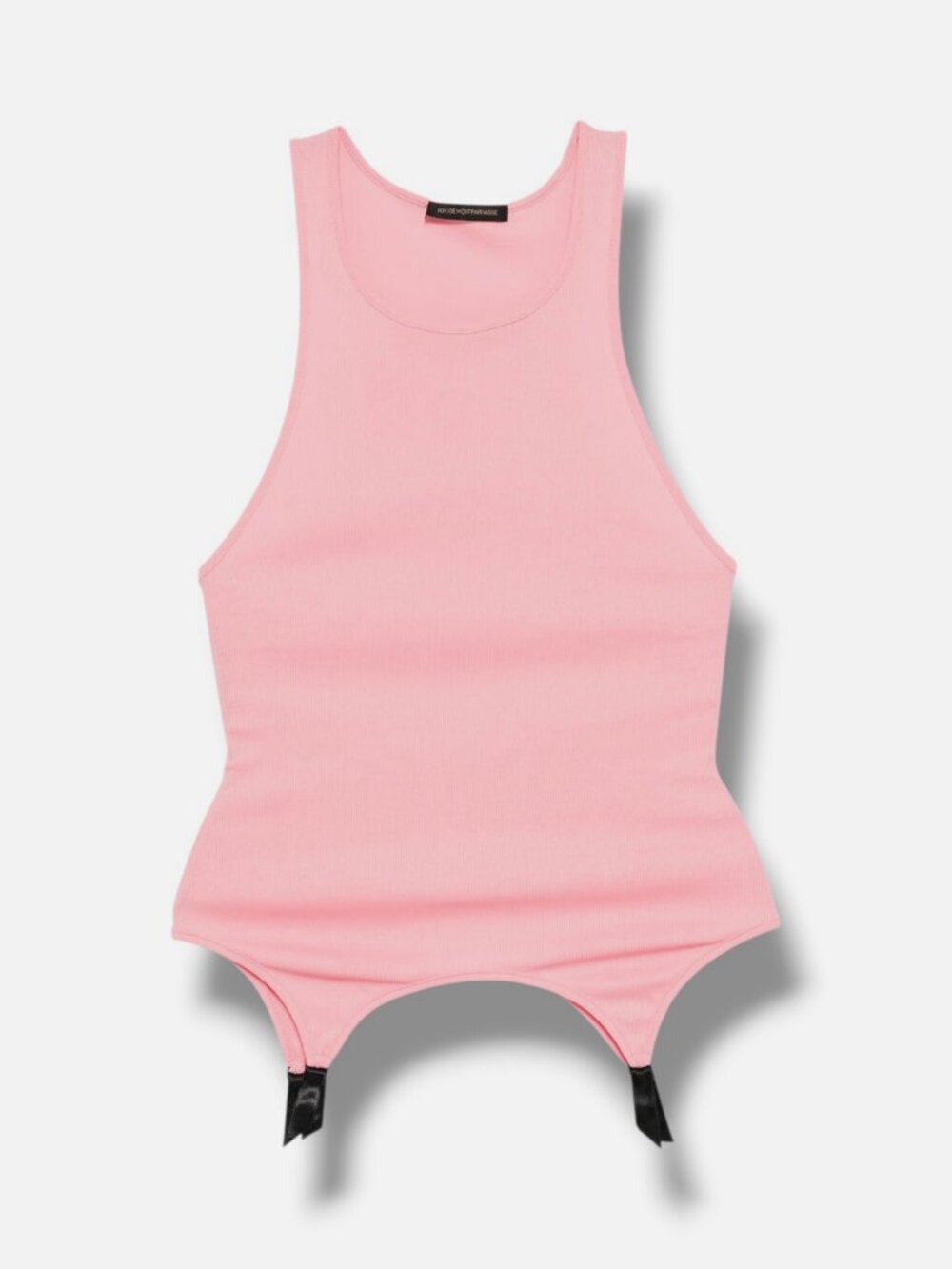 Kiki De Montparnasse Women's Pink Silk Ribbed Scoop Neck Garter Tank Top Size XS